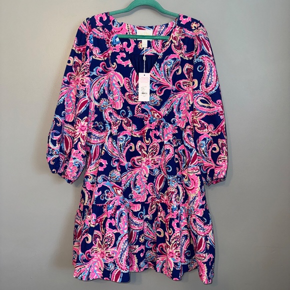 NWT Lilly Pulitzer Deacon Dress Multi Flitting About Size 16 - Picture 3 of 8